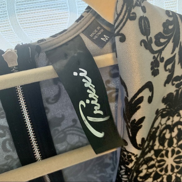 Slate Blue Cocktail Dress w/ black embellishment - Picture 2 of 5